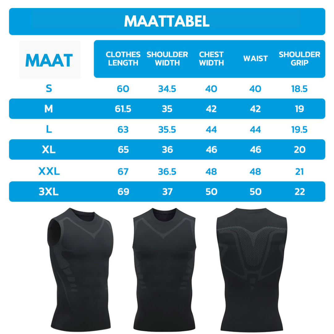 T-shirt correcteur de posture pour hommes | Design compressif de soutien pour dos &amp; épaules | Discret sous les vêtements, confortable au quotidien