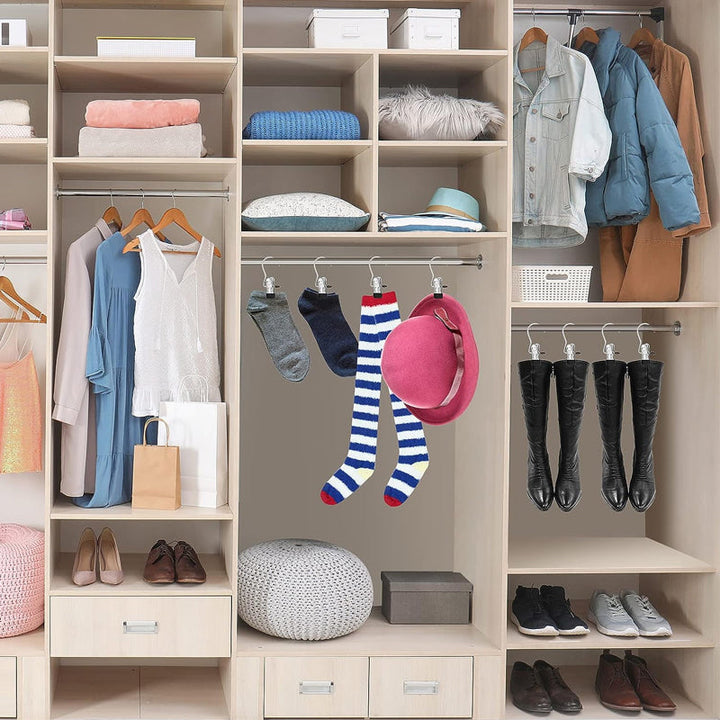 S-förmige Kleiderbügel-Clips aus Edelstahl | Platzsparend &amp; rutschfest | 360° drehbar | Für Hosen, Röcke, Socken | 10er Set