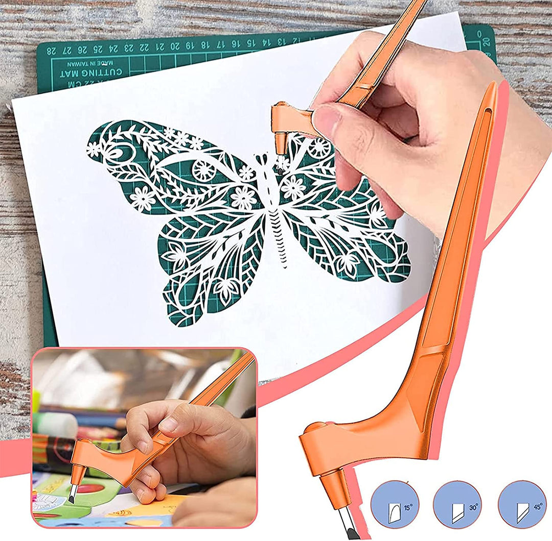 Precision cutting pencil with 360° rotating blade | For paper, foil &amp; craft work | Safer than a cutter, ideal for detailed shapes