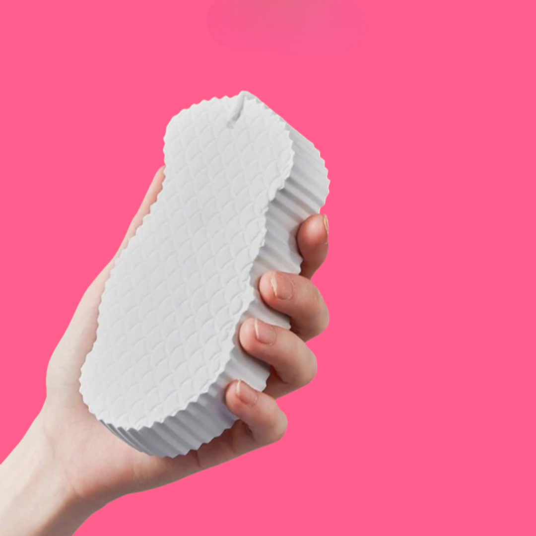 Ultrasanfter Peeling-Badeschwamm | Ohne Peeling &amp; Duschgel nutzbar | Für glattere, frischere Haut | Ideal bei empfindlicher Haut