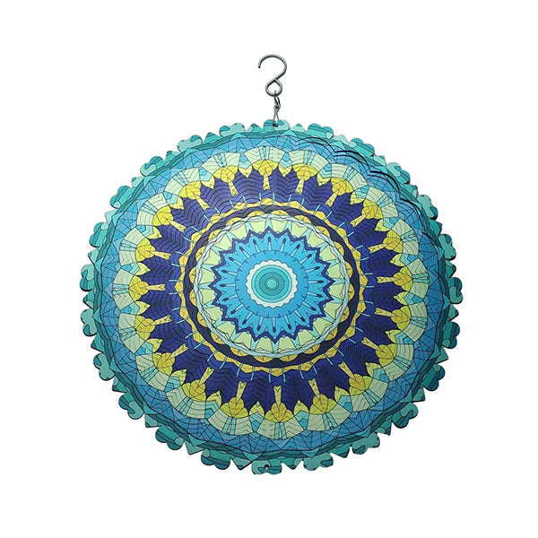 Mandala Windspiel aus Edelstahl | Drehbarer 3D-Windgong für Garten, Balkon &amp; Wohnraum | Rostfrei &amp; wetterfest