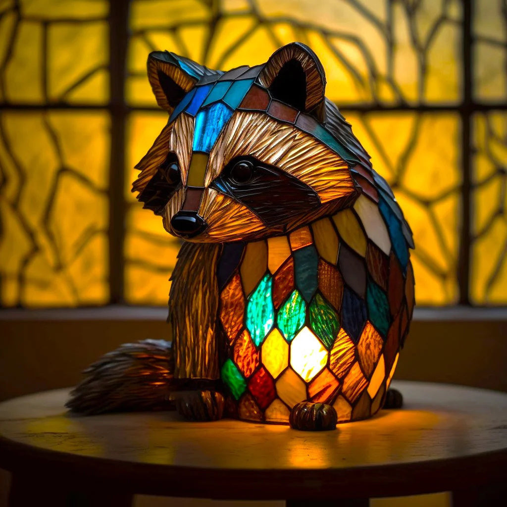 Tierlampe im Buntglas-Stil | 23 Tiermotive | Warmes Stimmungslicht | Deko-Tischlampe für Zuhause
