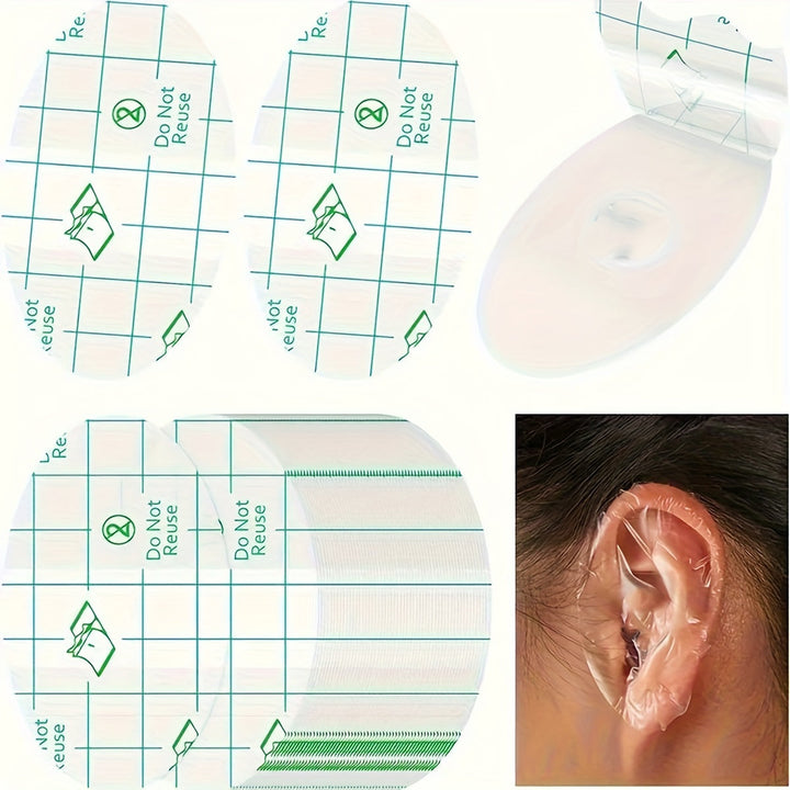 Children’s Ear Protection Pads | Waterproof Disposable PE Film Membranes | 60 Ear Covers for Swimming &amp; Bathing