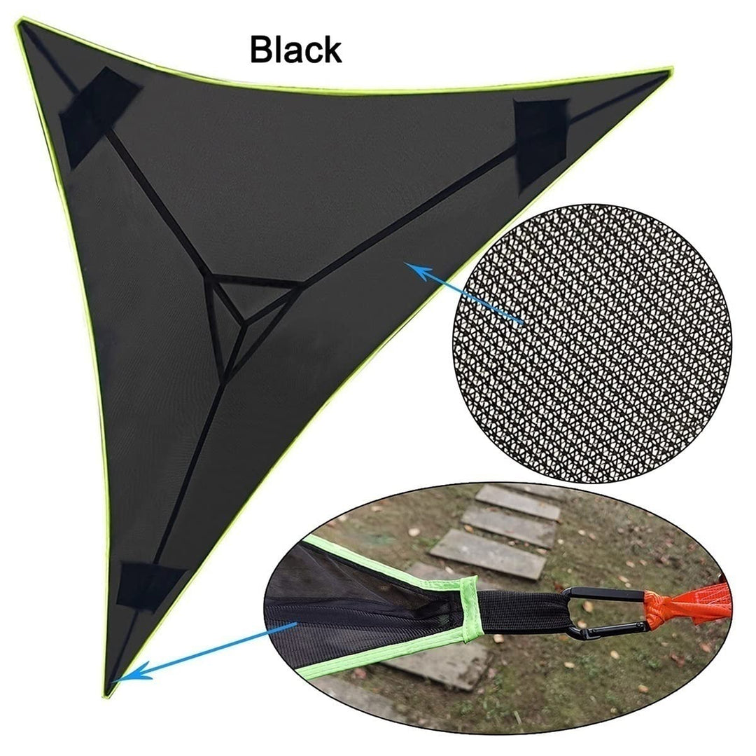 3-Punkt Camping Hängematte Dreieck | Bis 500 kg Tragkraft | Schwebend ohne ebenen Boden, Stauraumfächer für Outdoor &amp; Garten