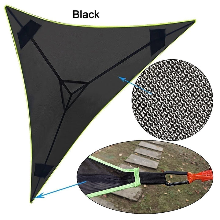 3-Punkt Camping Hängematte Dreieck | Bis 500 kg Tragkraft | Schwebend ohne ebenen Boden, Stauraumfächer für Outdoor &amp; Garten