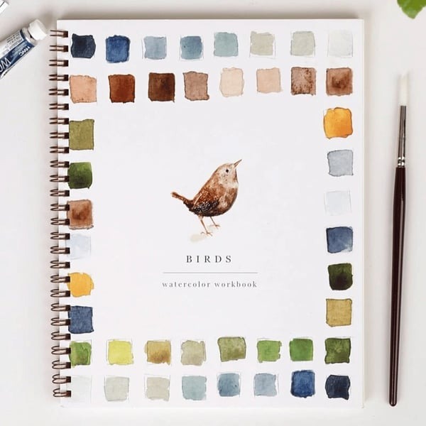 Aquarell-Arbeitsbuch für Anfänger | Malbuch mit 12 Motiven, Schritt-für-Schritt-Anleitungen und hochwertigem Aquarellpapier