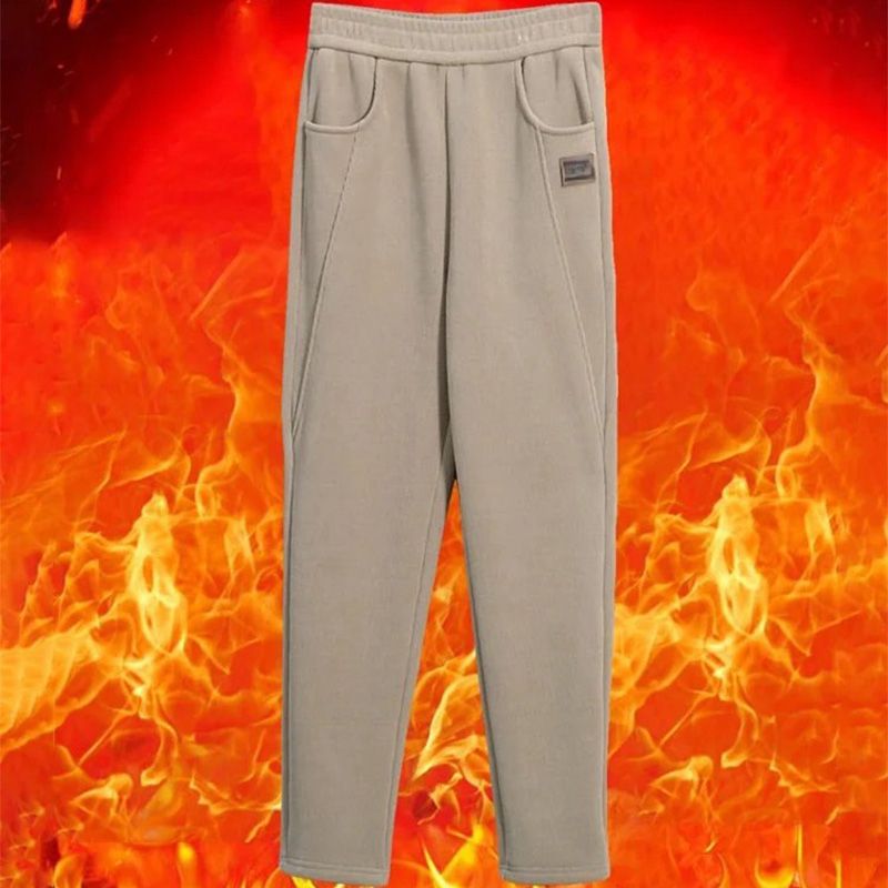 Damen Cordhose mit Fleecefutter | Hoch geschnittene Winterhose mit Taschen und leicht elastischer Passform