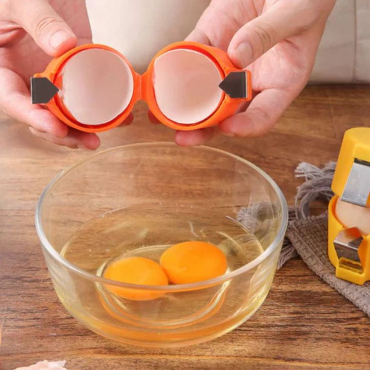 Egg Opener Kitchen Helper Silicone 2-piece Set | Opens eggs cleanly without shell residue | Dishwasher safe, compact 6.5×7 cm