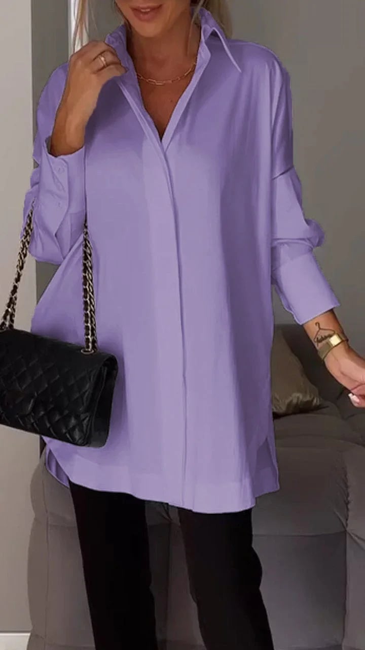 T-shirt da donna con spacchi laterali | Materiale arioso e traspirante | Taglio ampio per quotidiano e viaggio | Facile da abbinare