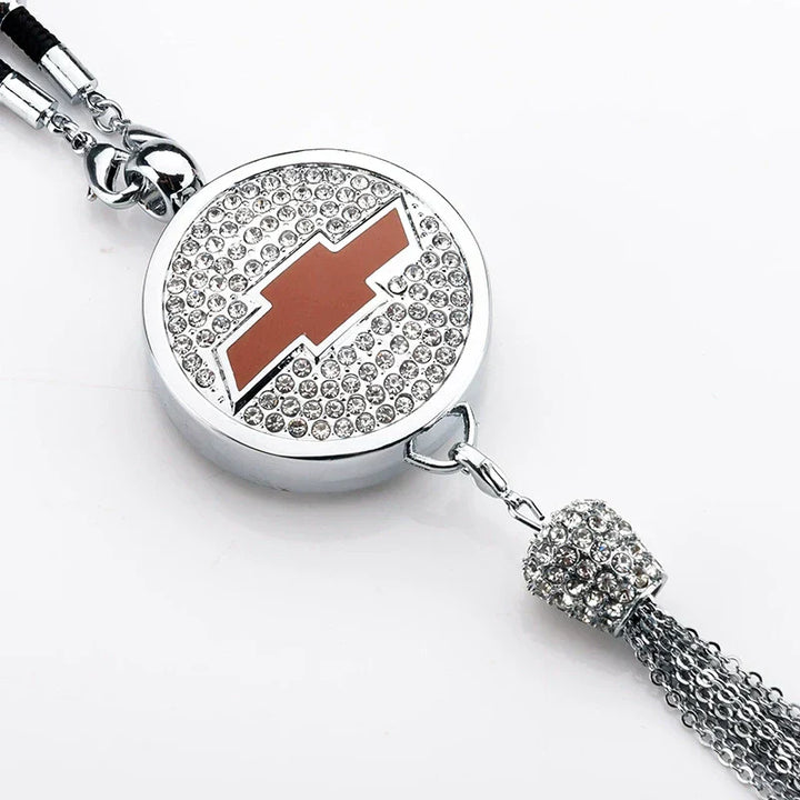 Car Rearview Mirror Pendant with Crystal | Zinc alloy &amp; rhinestones | Sparkling decoration with scent pendant, gift idea