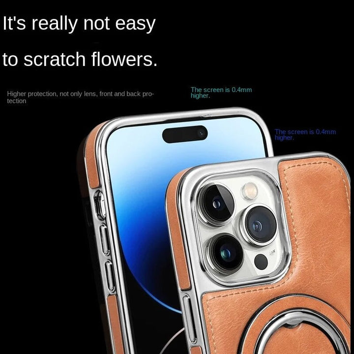 iPhone tok | Klasszikus bőr telefontok mágneses funkcióval | Állvány funkció és kamera védelem