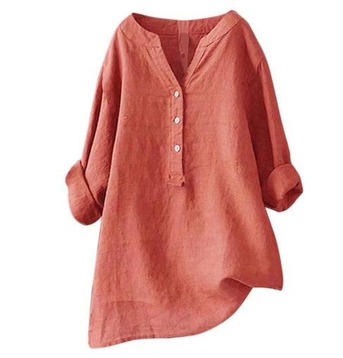 Damen Casualkleid mit V-Ausschnitt | Lockeres Sommerkleid mit verstellbaren Ärmeln