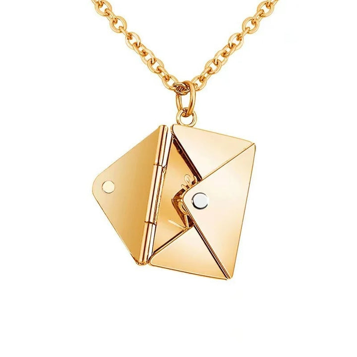 Letter pendant necklace made of stainless steel | Love letter pendant with removable mini letter | 40 cm + 5 cm extension