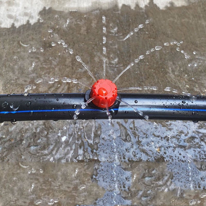 Irrigation dripper 360° adjustable with 8 nozzles – HydraPulse for hose &amp; garden | Self-cleaning against clogging | 50/100 pcs.