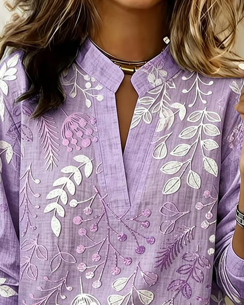 Damen Bluse mit Blumenmuster | Luftige Sommerbluse mit V-Ausschnitt &amp; lockerem Schnitt für Alltag, Freizeit &amp; Urlaub
