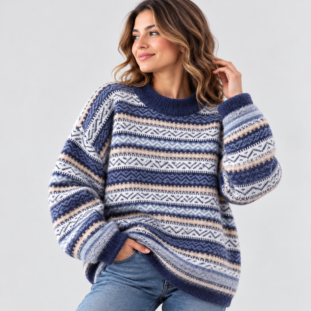 Damen Strickpullover warm und bequem | Gemütlicher Langarmpullover mit weicher Strickstruktur und Regular-Fit-Passform für kalte Tage