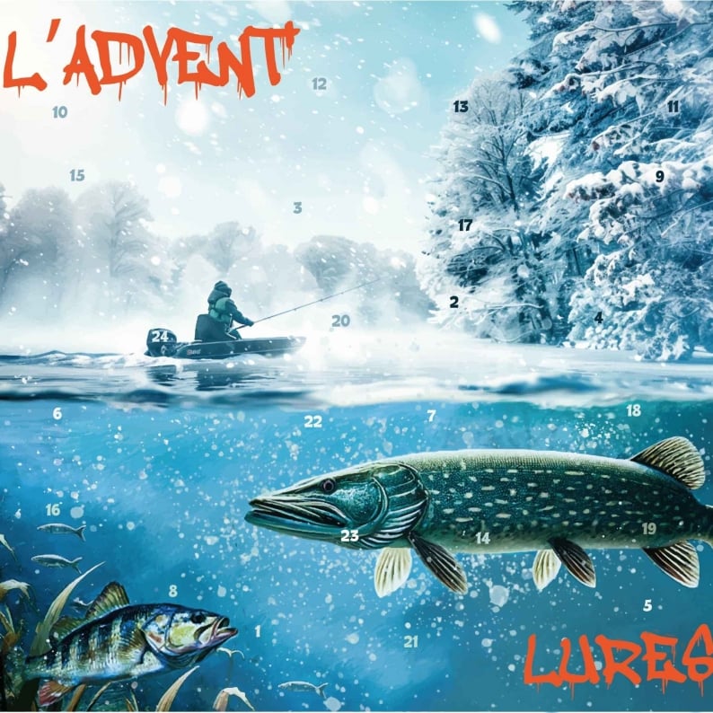 Angler Adventskalender mit 24 Premium-Ködern | Sofort einsatzbereit inkl. Haken | Für Süß- &amp; Salzwasser, Geschenk für Angler