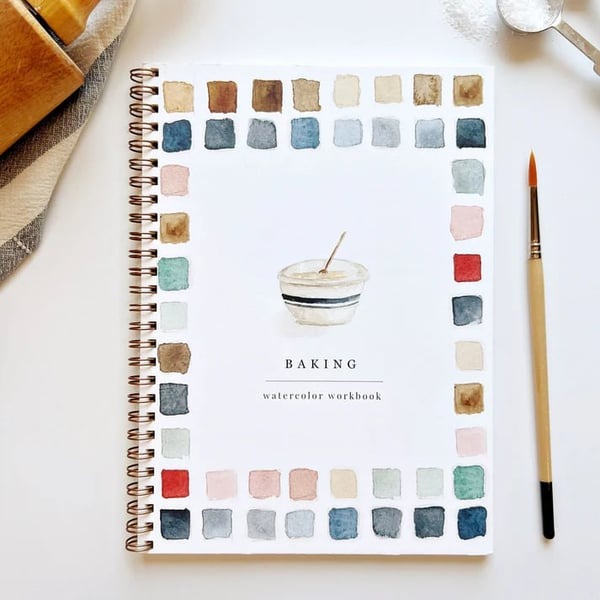 Aquarell-Arbeitsbuch für Anfänger | Malbuch mit 12 Motiven, Schritt-für-Schritt-Anleitungen und hochwertigem Aquarellpapier