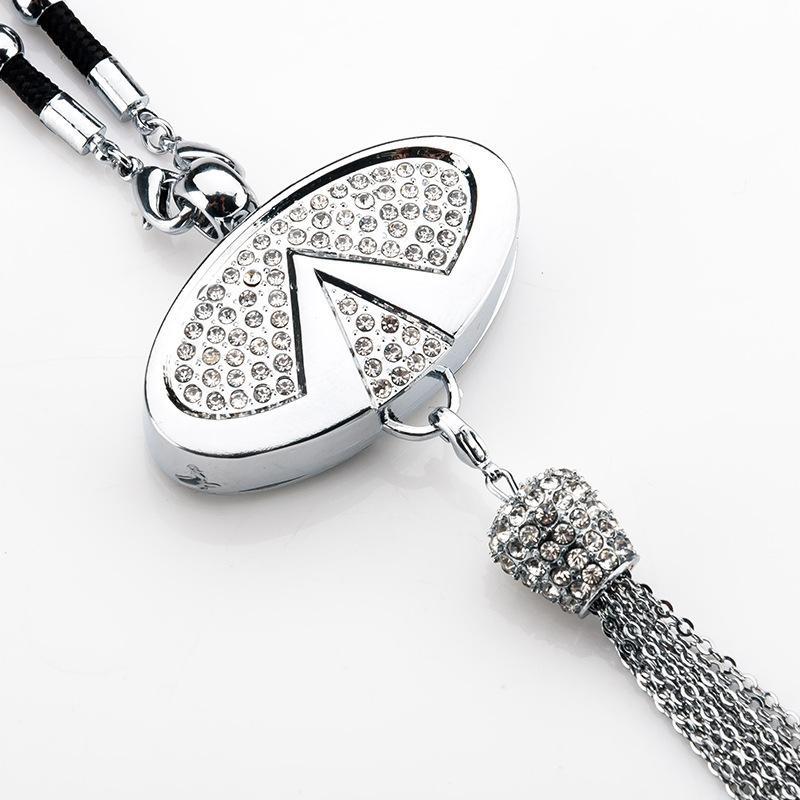 Car Rearview Mirror Pendant with Crystal | Zinc alloy &amp; rhinestones | Sparkling decoration with scent pendant, gift idea
