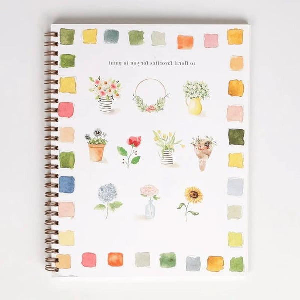 Aquarell-Arbeitsbuch für Anfänger | Malbuch mit 12 Motiven, Schritt-für-Schritt-Anleitungen und hochwertigem Aquarellpapier