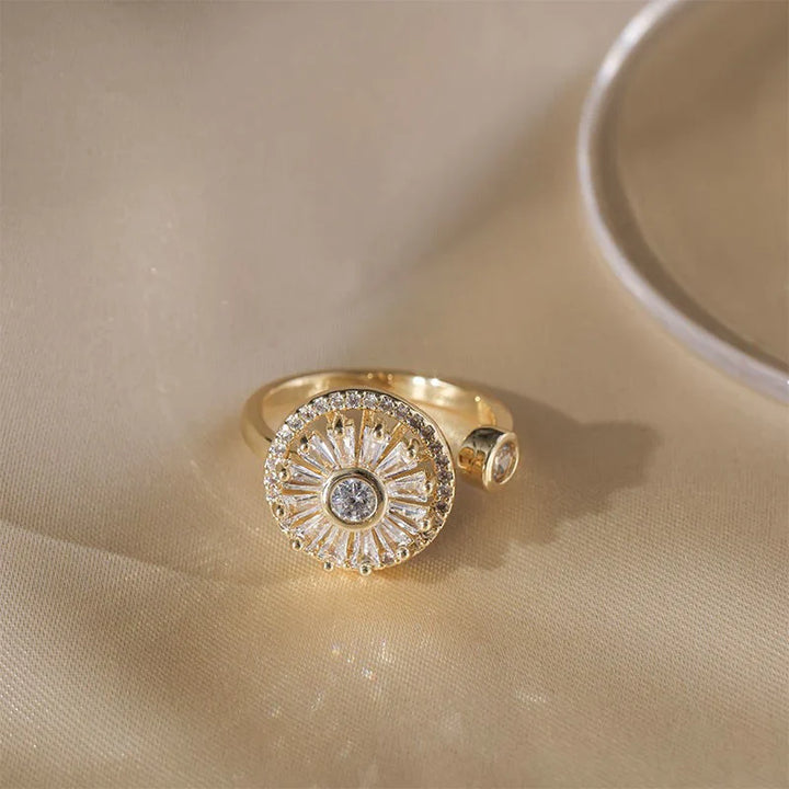 Stress-Reducing Zirconia Ring | Rotatable Relaxation Ring | Adjustable, Fashionable in Silver &amp; Gold