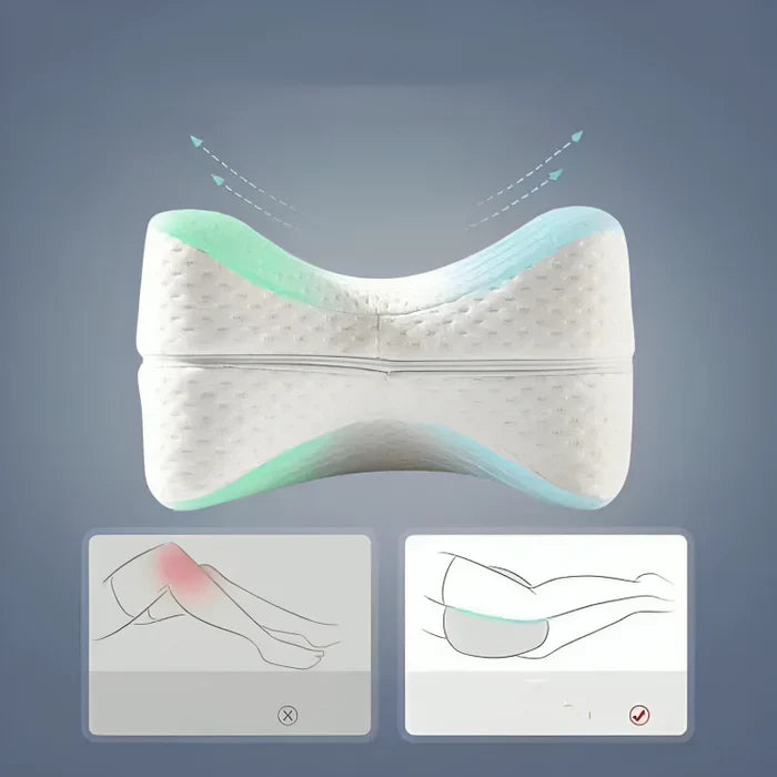 Ortopedický vankúš na nohy | Ergonomický vankúš pre spanie na boku | Pamäťová pena | Odľahčujúci tlak a prateľný poťah