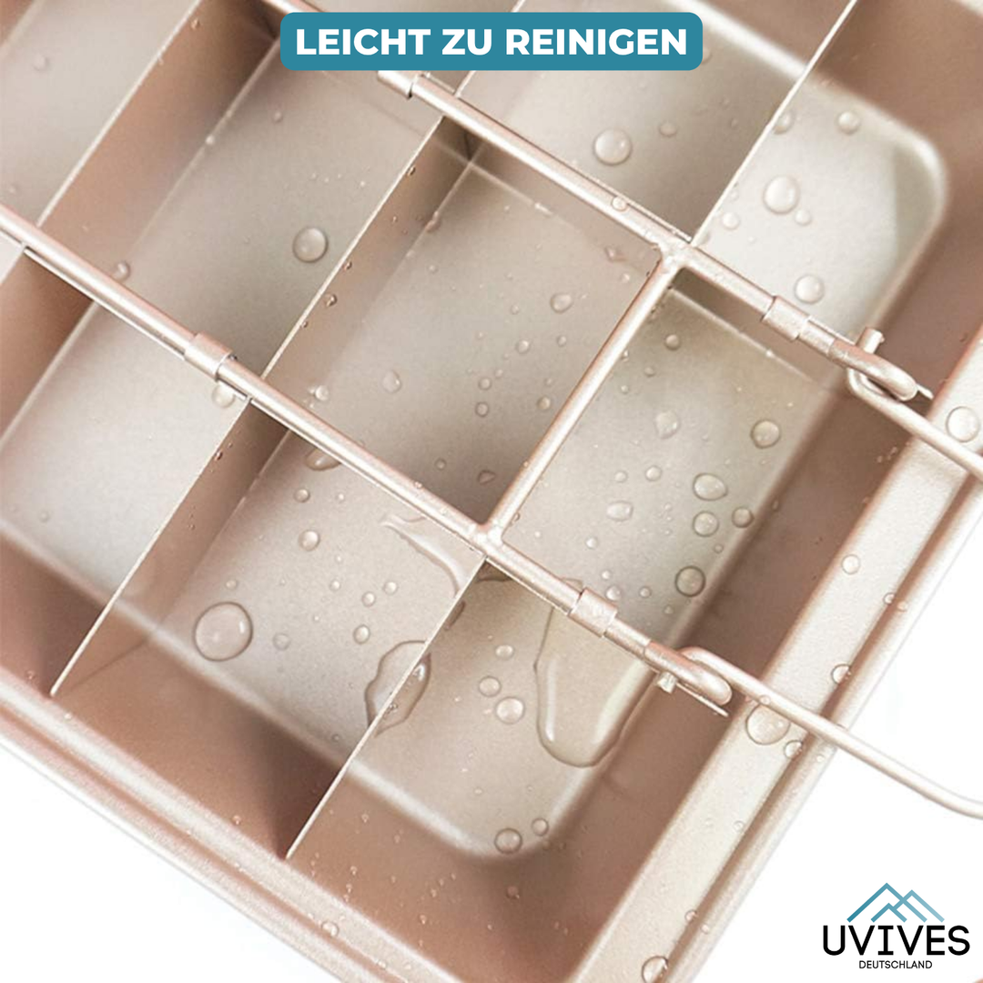 Baking pan with divider | 18 pieces | Non-stick &amp; dishwasher safe