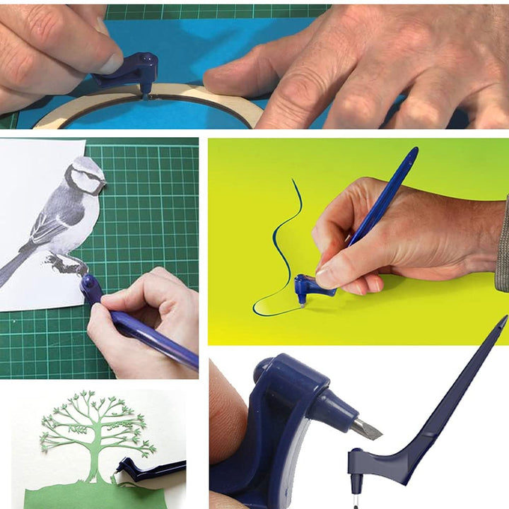 Precision cutting pencil with 360° rotating blade | For paper, foil &amp; craft work | Safer than a cutter, ideal for detailed shapes