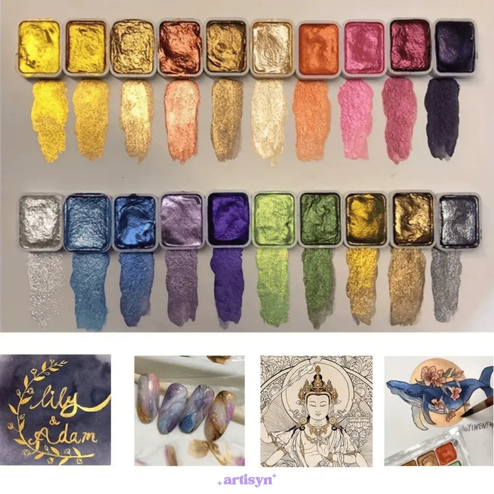 Aquarellfarben-Set mit 48 Farben | Wasserfarben-Malkasten mit Pinseln, Wassertankpinseln &amp; Metallbox für Anfänger