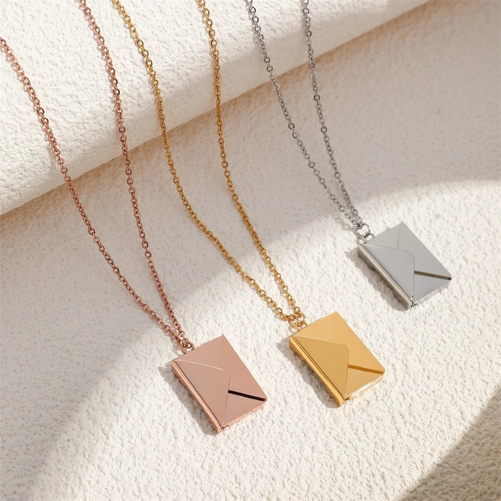 Letter pendant necklace made of stainless steel | Love letter pendant with removable mini letter | 40 cm + 5 cm extension