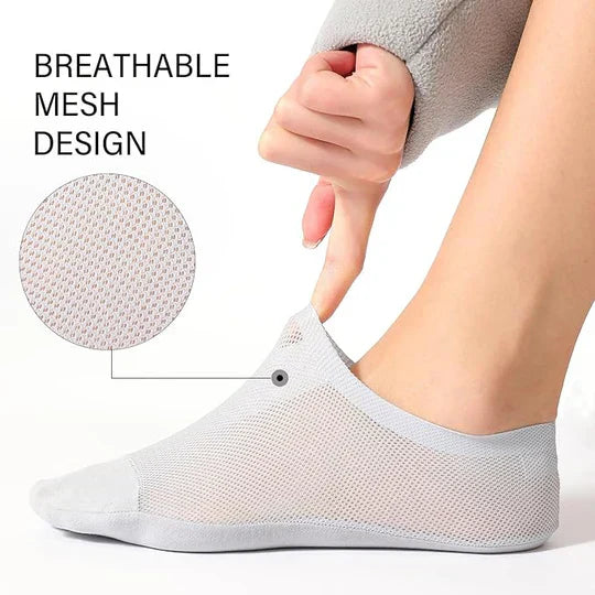 Calzini invisibili ultraleggeri (4 paia) | Aderenza antiscivolo, invisibili in sneakers e pantofole | Senza cuciture e traspiranti