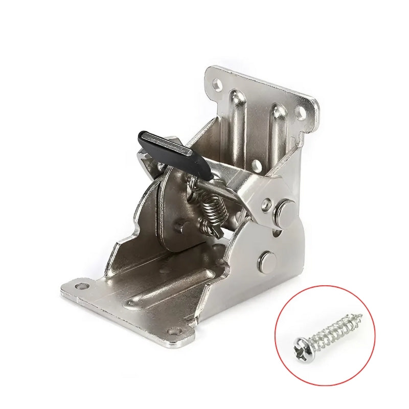 Selbstverriegelnde Klappscharniere 90° | 2er-Set aus verzinktem Metall mit Federverriegelung für Klapptische &amp; Möbel
