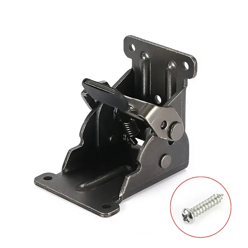 Selbstverriegelnde Klappscharniere 90° | 2er-Set aus verzinktem Metall mit Federverriegelung für Klapptische &amp; Möbel