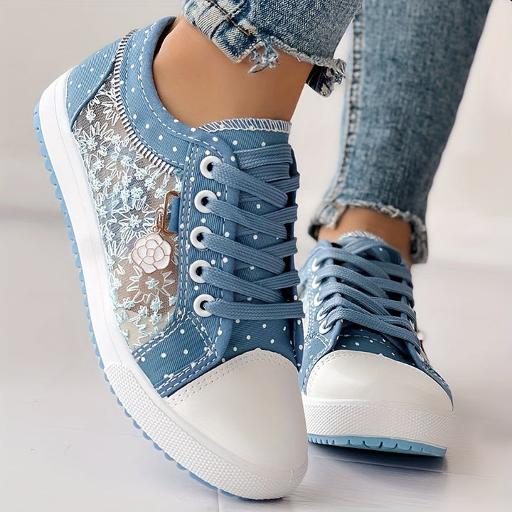 Damen Sneaker ultraleicht &amp; atmungsaktiv | Bequeme Mesh-Sneaker mit flexibler Sohle &amp; Schnürung für Alltag &amp; Freizeit