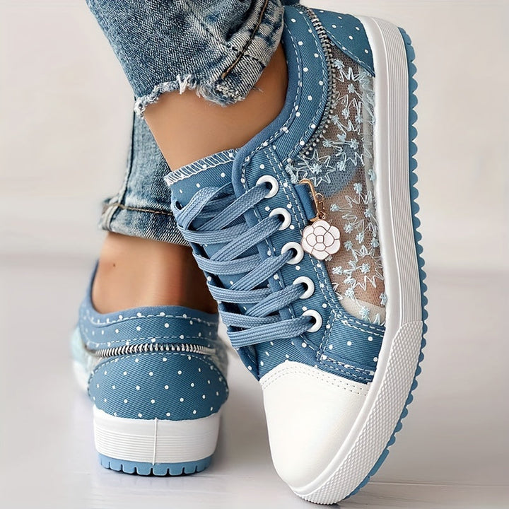 Damen Sneaker ultraleicht &amp; atmungsaktiv | Bequeme Mesh-Sneaker mit flexibler Sohle &amp; Schnürung für Alltag &amp; Freizeit
