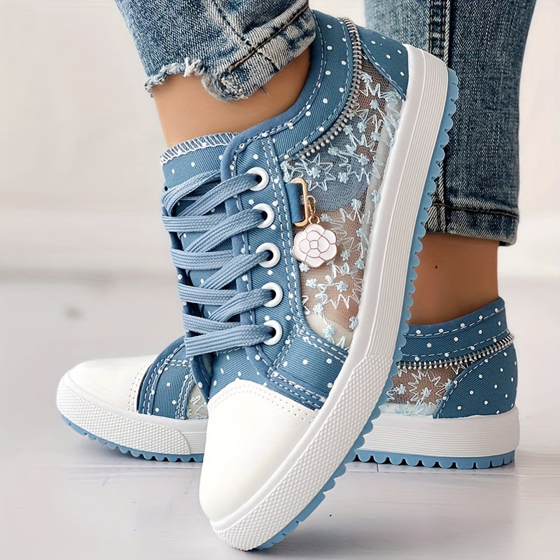 Damen Sneaker ultraleicht &amp; atmungsaktiv | Bequeme Mesh-Sneaker mit flexibler Sohle &amp; Schnürung für Alltag &amp; Freizeit