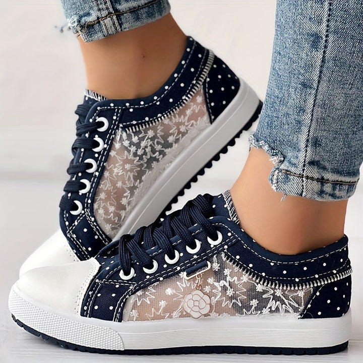 Damen Sneaker ultraleicht &amp; atmungsaktiv | Bequeme Mesh-Sneaker mit flexibler Sohle &amp; Schnürung für Alltag &amp; Freizeit