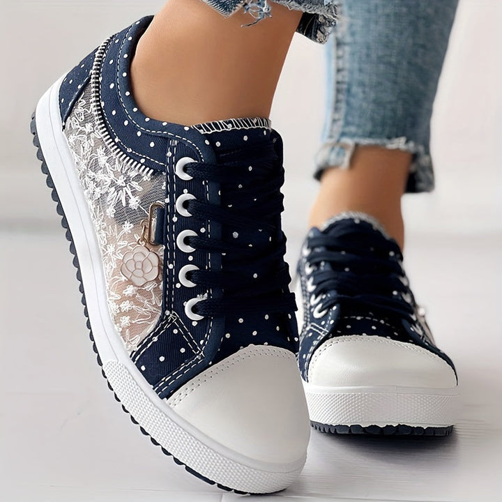 Damen Sneaker ultraleicht &amp; atmungsaktiv | Bequeme Mesh-Sneaker mit flexibler Sohle &amp; Schnürung für Alltag &amp; Freizeit