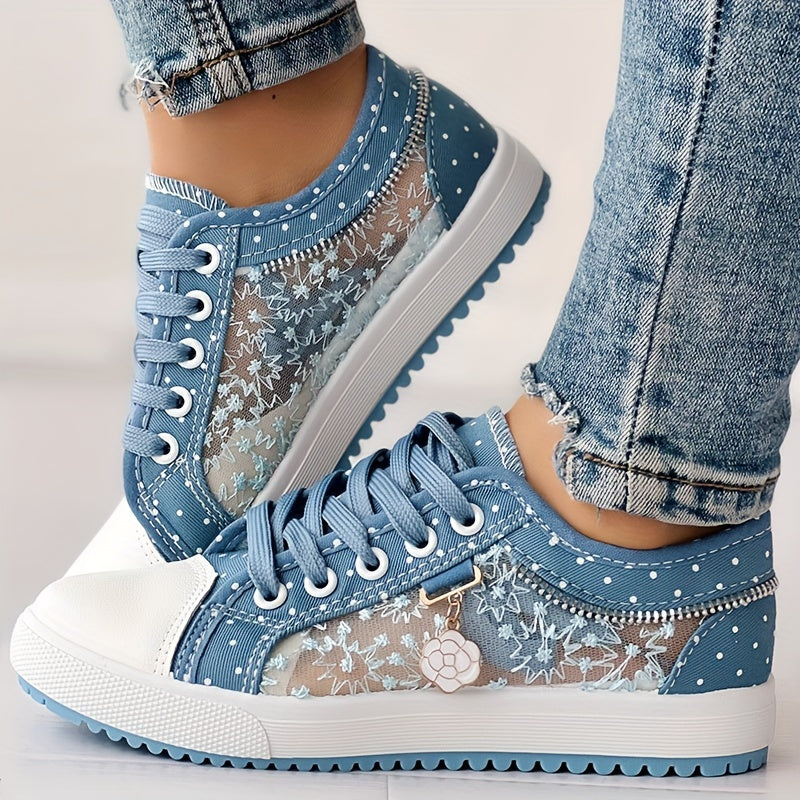 Damen Sneaker ultraleicht &amp; atmungsaktiv | Bequeme Mesh-Sneaker mit flexibler Sohle &amp; Schnürung für Alltag &amp; Freizeit
