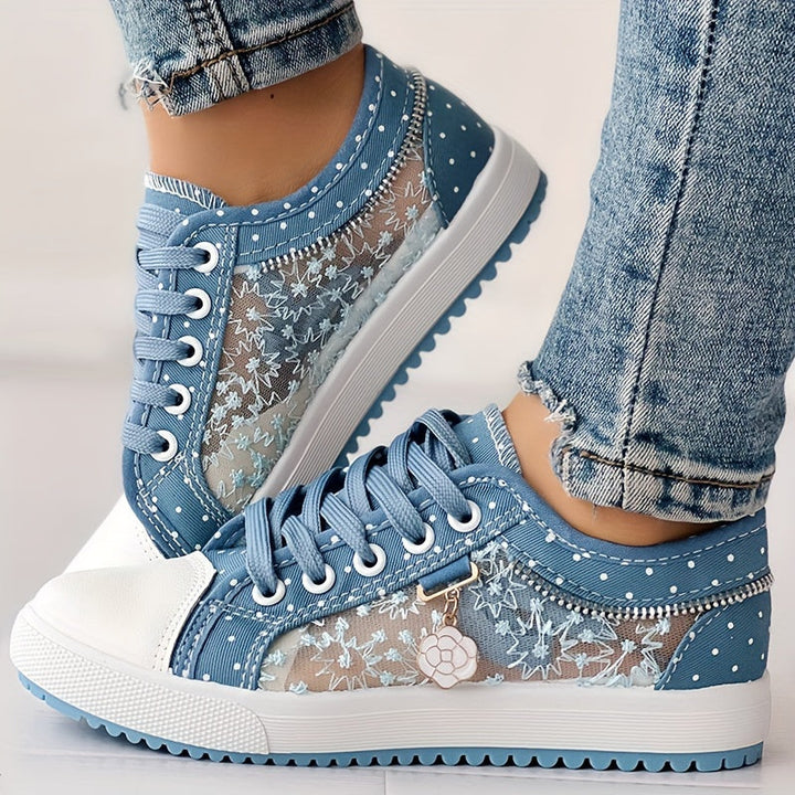 Damen Sneaker ultraleicht &amp; atmungsaktiv | Bequeme Mesh-Sneaker mit flexibler Sohle &amp; Schnürung für Alltag &amp; Freizeit