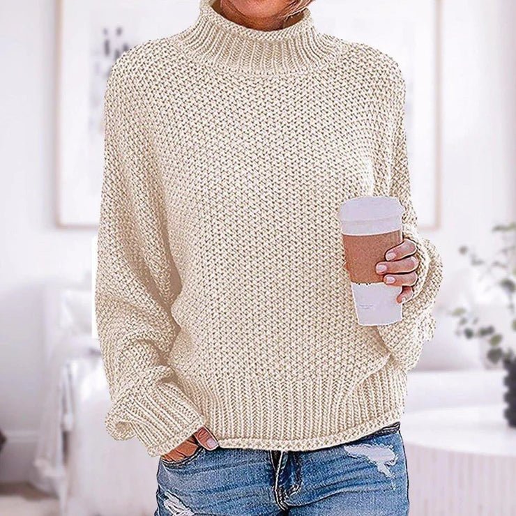 Damen Oversize Rollkragenpullover | Locker geschnittener Langarm-Pullover mit weichem Tragegefühl für Alltag und Freizeit