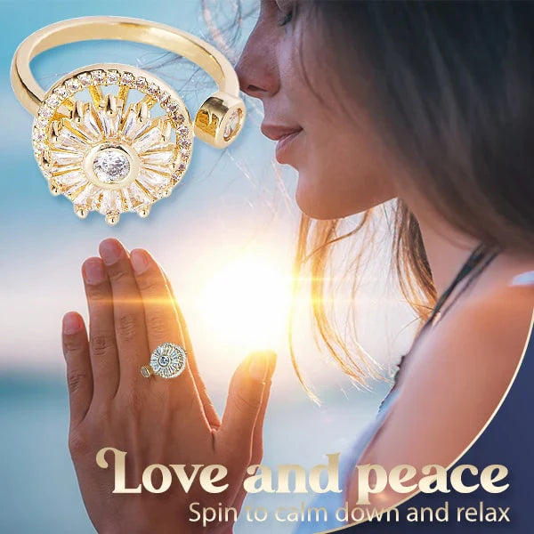 Stress-Reducing Zirconia Ring | Rotatable Relaxation Ring | Adjustable, Fashionable in Silver &amp; Gold