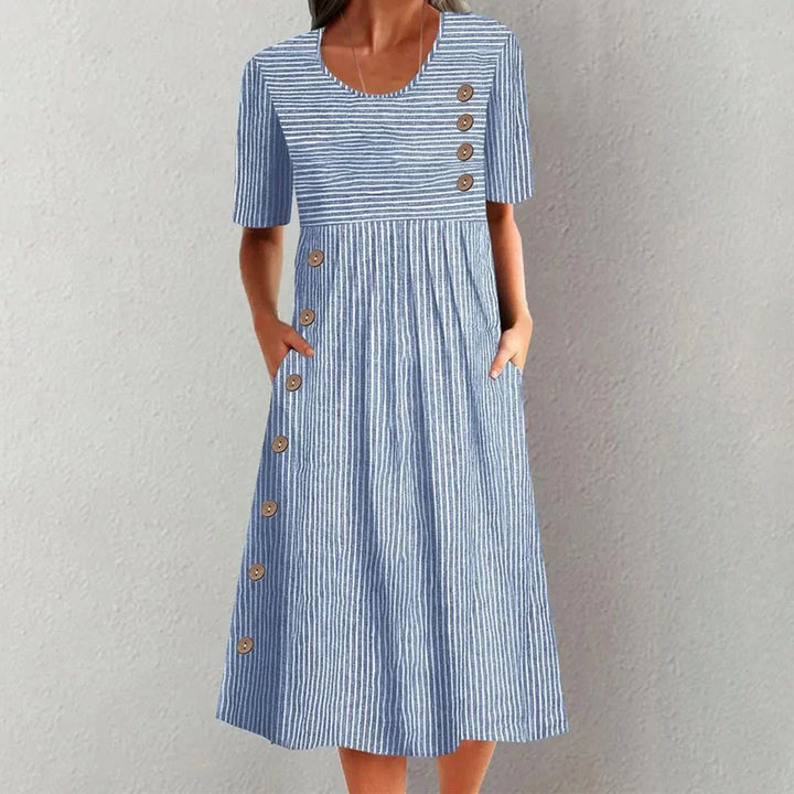 Damen Sommer Midikleid | Leichtes, atmungsaktives Freizeitkleid mit bequemer Passform für Alltag &amp; Urlaub