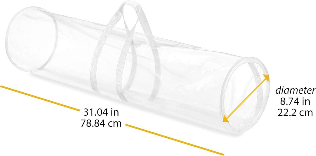 Geschenkpapier Organizer | Transparente Aufbewahrungstasche für bis zu 25 Geschenkpapierrollen mit Reißverschluss und Tragegriffen