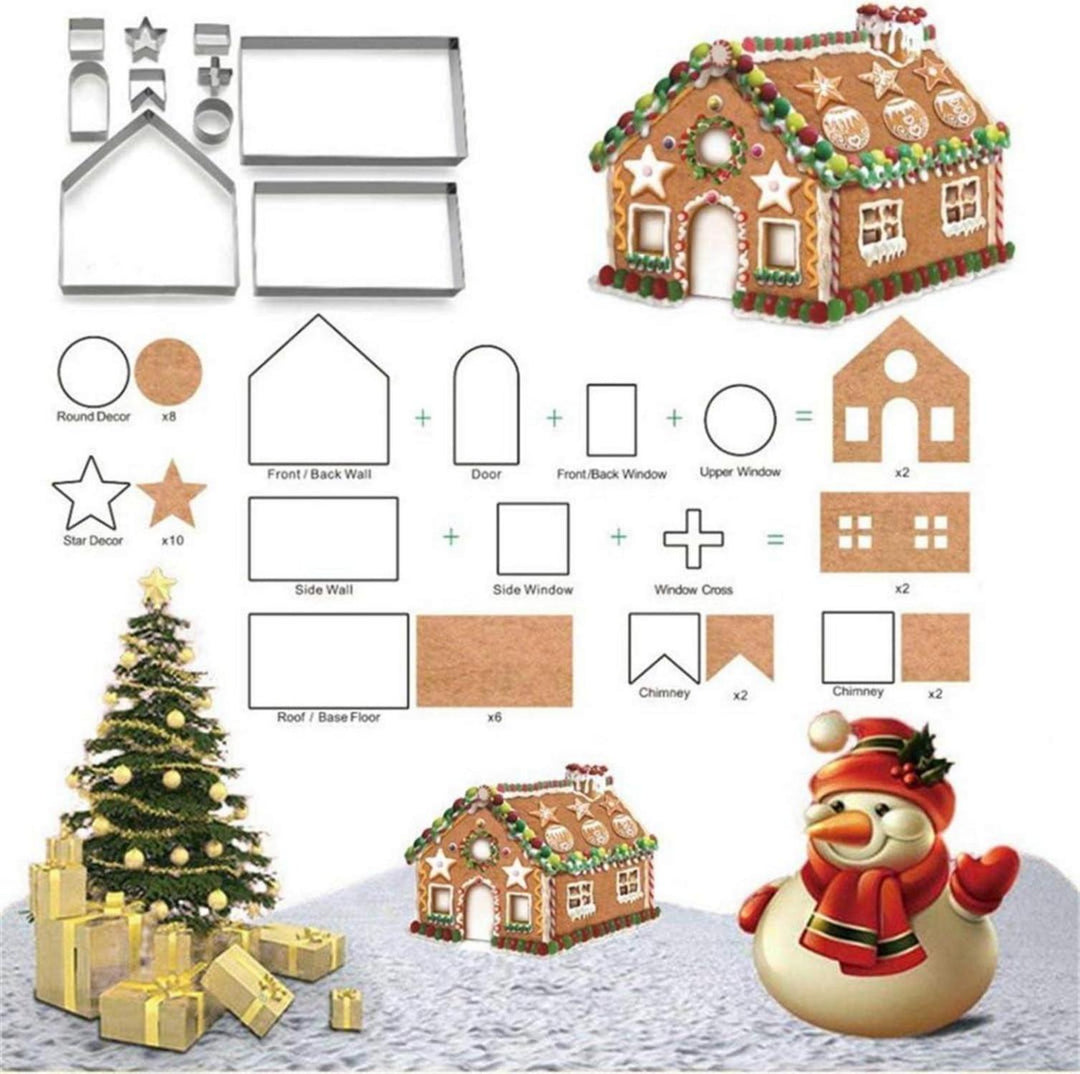 Weihnachts-Ausstechformen 10-teilig aus Edelstahl | Plätzchenausstecher für Kekse, Lebkuchen und Fondant, spülmaschinenfest