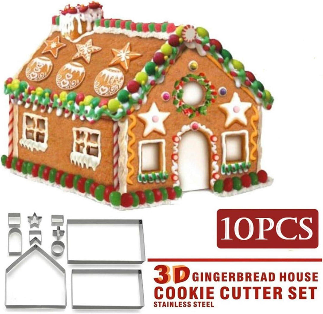 Weihnachts-Ausstechformen 10-teilig aus Edelstahl | Plätzchenausstecher für Kekse, Lebkuchen und Fondant, spülmaschinenfest