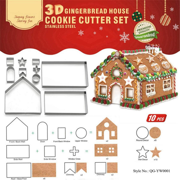 Weihnachts-Ausstechformen 10-teilig aus Edelstahl | Plätzchenausstecher für Kekse, Lebkuchen und Fondant, spülmaschinenfest