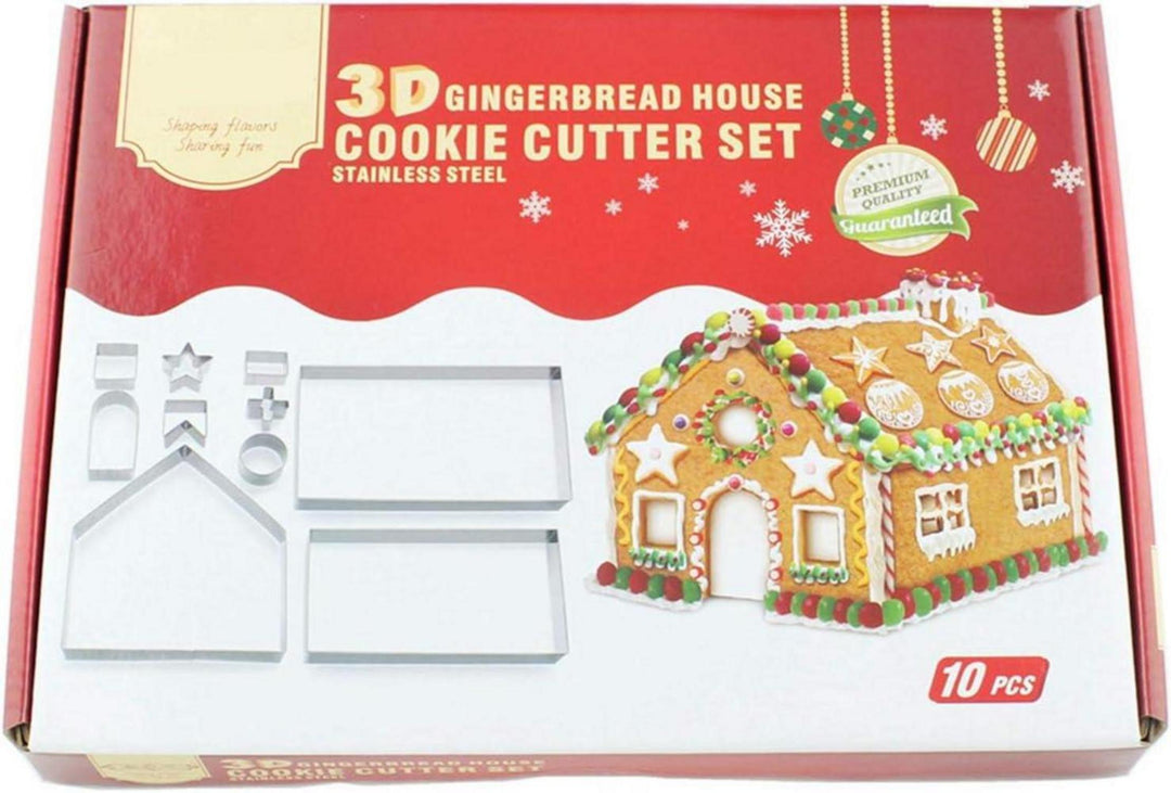 Weihnachts-Ausstechformen 10-teilig aus Edelstahl | Plätzchenausstecher für Kekse, Lebkuchen und Fondant, spülmaschinenfest