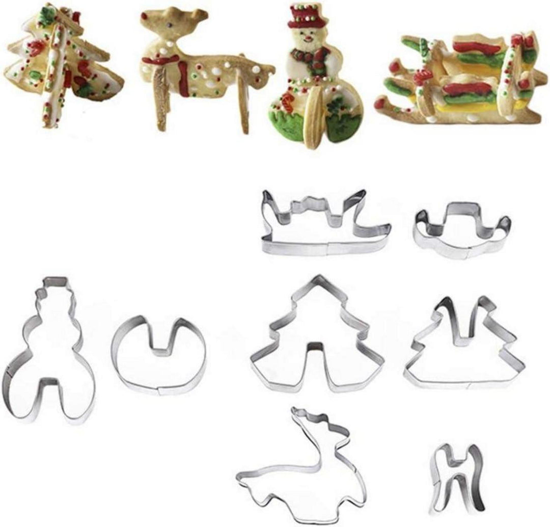 Weihnachts-Ausstechformen 18-teilig aus Edelstahl | Plätzchenausstecher für Kekse, Lebkuchenhaus und Fondant, spülmaschinenfest