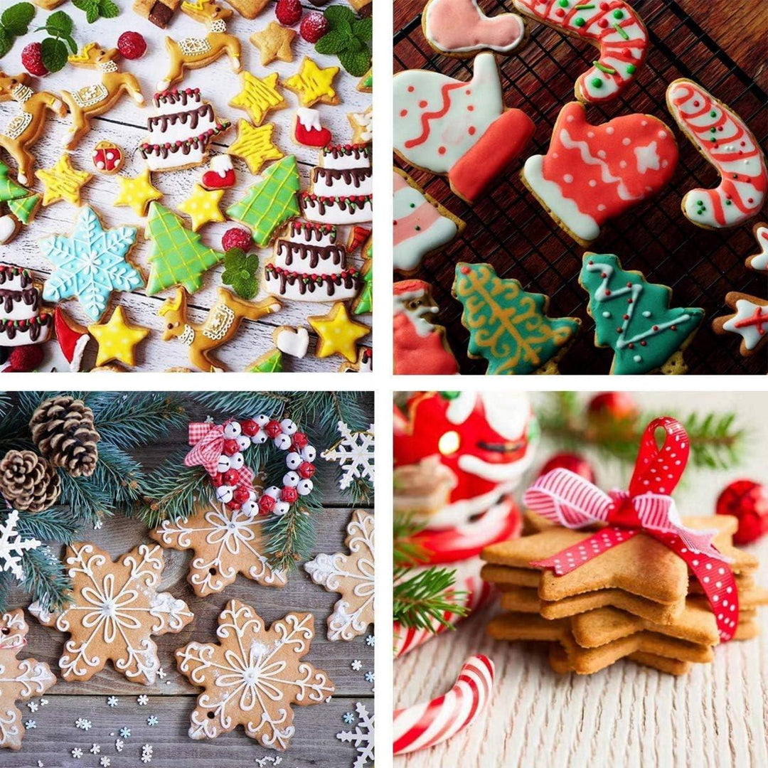 Weihnachts-Ausstechformen 10-teilig aus Edelstahl | Plätzchenausstecher mit Weihnachtsmotiven für Kekse, Fondant und Tortendeko